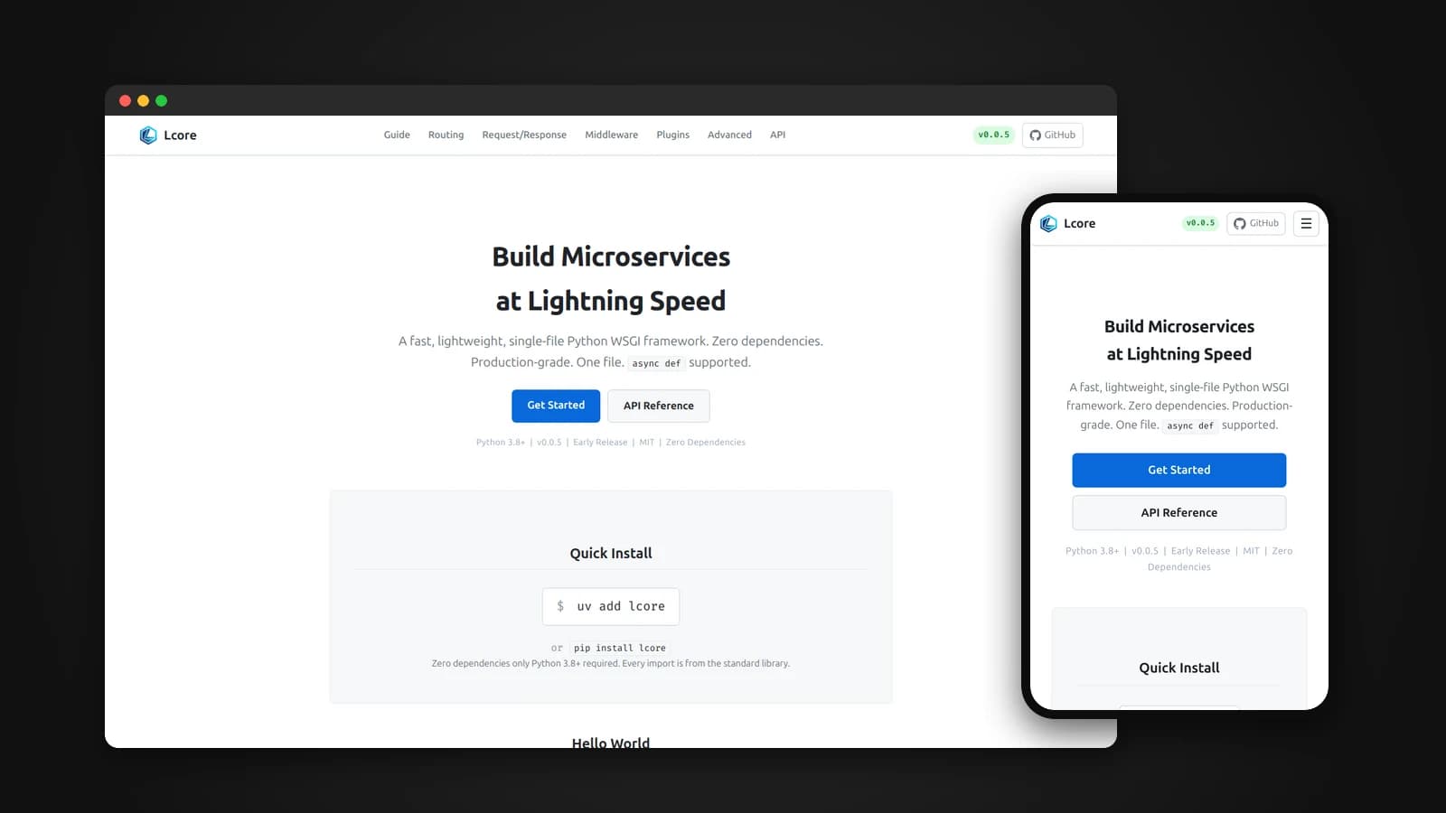 Lcore started because I wanted something that was truly mine. This is the story of building a single-file, zero-dependency Python web framework, the design decisions behind it, being honest about its limits, and running it in production.