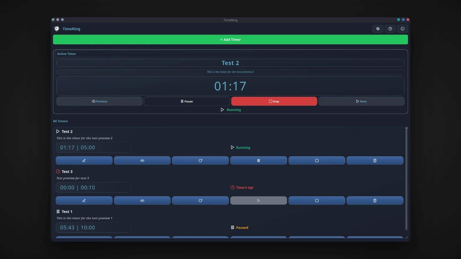 TimeRing is a lightweight Linux desktop app for running many timers at once, built with Python and PyQt5, and the first project I ever packaged and published on SourceForge. What it does, how it is built, and what shipping it for the first time taught me.